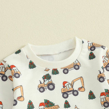 Long Sleeve Christmas Tree Truck Baby Set
