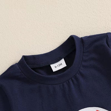 Baseball Plaid Shorts Baby Set