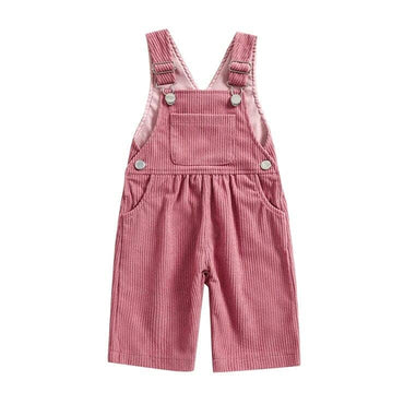 Solid Suspender Baby Jumpsuit Pink 3-6 M