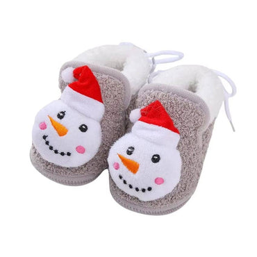 Christmas Baby Shoes Gray 1