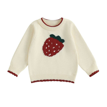 Strawberry Knit Toddler Sweater