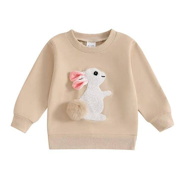Embroidered Easter Bunny Toddler Sweatshirt Beige 9-12 M