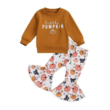 Little Pumpkin Flared Pants Toddler Set
