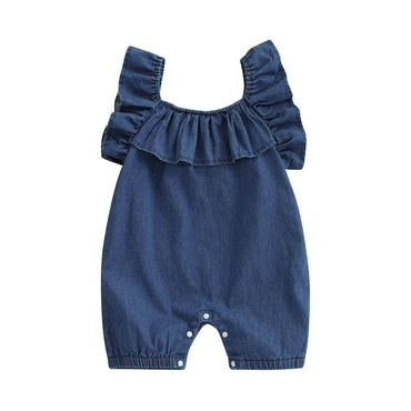 Fly Sleeve Jean Baby Romper