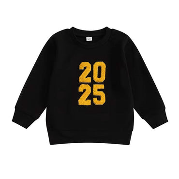 Long Sleeve New Year Toddler Sweatshirt Black 12-18 M