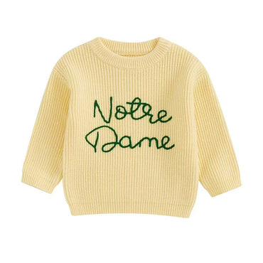 Notre Dame Knit Toddler Sweater Yellow 9-12 M