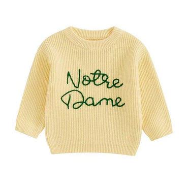Notre Dame Knit Toddler Sweater Yellow 9-12 M