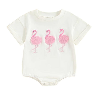 Short Sleeve Flamingo Baby Bodysuit   