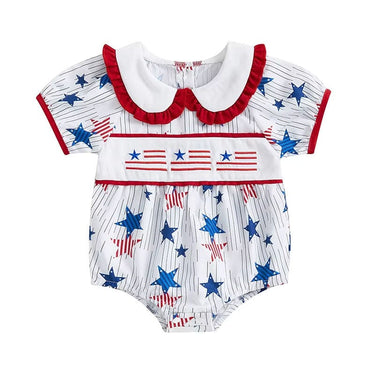 4th of July Collar Baby Romper