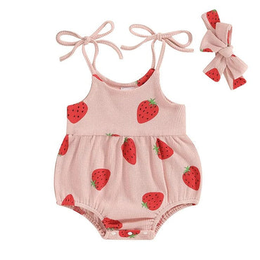 Strawberry Straps Baby Romper Rompers The Trendy Toddlers 