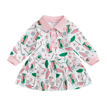 Long Sleeve Collar Golf Toddler Dress
