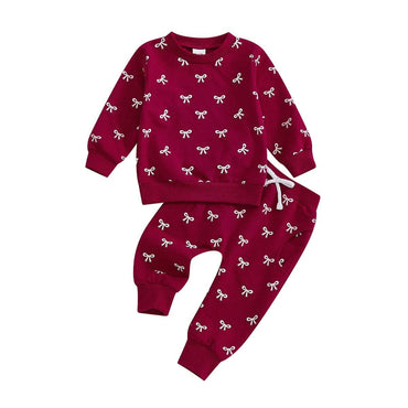 Long Sleeve Bows Toddler Set