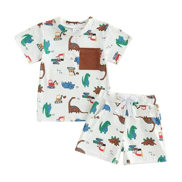 Short Sleeve Dino Pocket Toddler Set