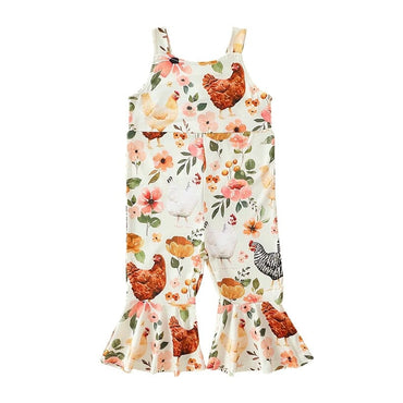 Floral Chick Flared Toddler Jumpsuit