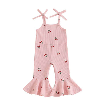 Pink Cherry Flared Toddler Jumpsuit