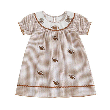 Puff Sleeve Football Toddler Dress