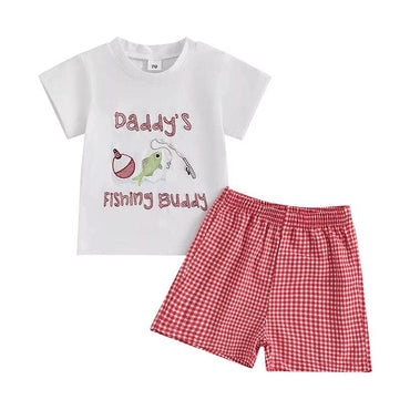 Daddy's Fishing Buddy Plaid Toddler Set