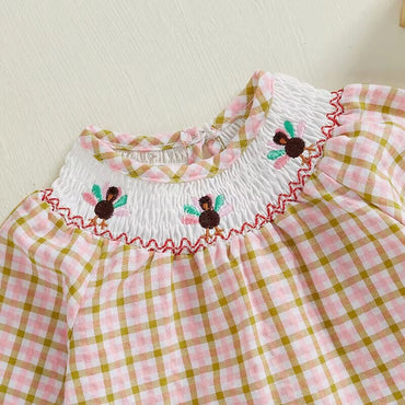 Vintage Plaid Thanksgiving Baby Romper