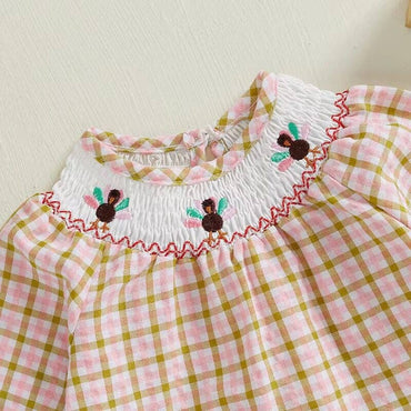 Vintage Plaid Thanksgiving Baby Romper