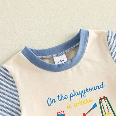 Short Sleeve Striped Playground Toddler Set Sets The Trendy Toddlers