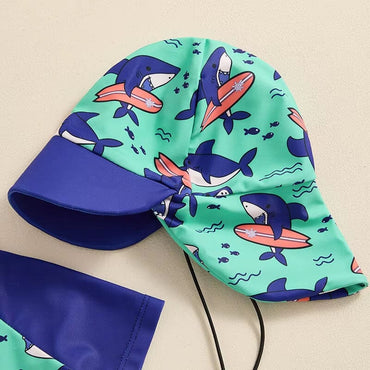 Short Sleeve Surfing Shark Baby Swimsuit