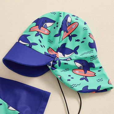 Short Sleeve Surfing Shark Baby Swimsuit