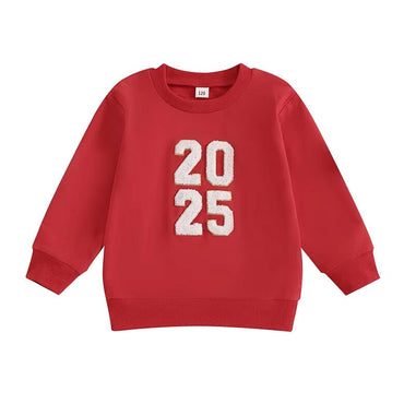 Long Sleeve New Year Toddler Sweatshirt Red 12-18 M