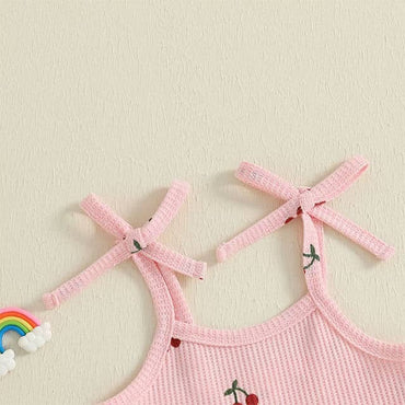 Pink Cherry Flared Toddler Jumpsuit