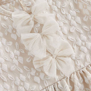 Sleeveless Bows Peplum Baby Set