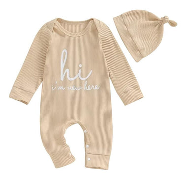 Long Sleeve Newcomer Baby Jumpsuit Beige 0-3 M