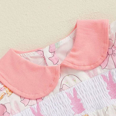 Short Sleeve Easter Collar Baby Romper
