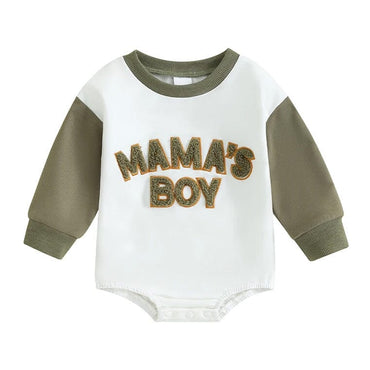 Long Sleeve Mama's Boy Baby Bodysuit Green 0-3 M