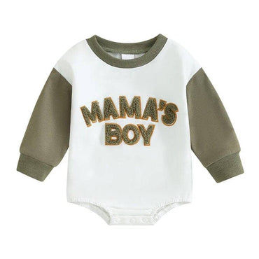 Long Sleeve Mama's Boy Baby Bodysuit Green 0-3 M