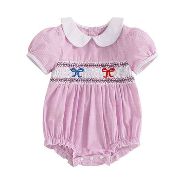 Vintage 4th of July Baby Romper Pink 0-3 M