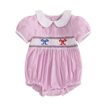 Vintage 4th of July Baby Romper Pink 0-3 M