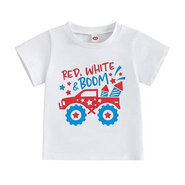 Red White and Boom Toddler Tee White 2T