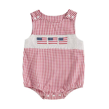 Sleeveless Plaid American Baby Romper Pink 0-3 M