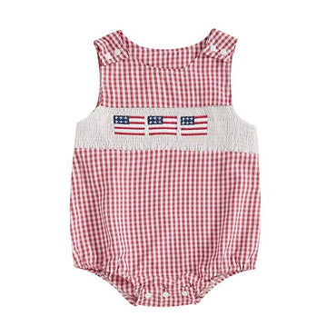 Sleeveless Plaid American Baby Romper Pink 0-3 M