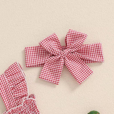 Strawberry Plaid Baby Romper