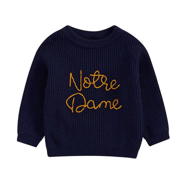 Notre Dame Knit Toddler Sweater Blue 9-12 M