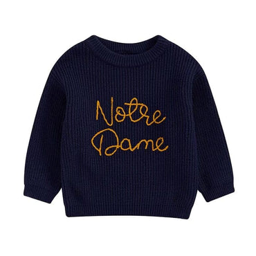 Notre Dame Knit Toddler Sweater Blue 9-12 M