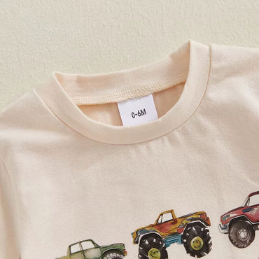 Short Sleeve Trucks Baby Set