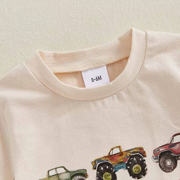 Short Sleeve Trucks Baby Set