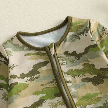 Long Sleeve Camouflage Zipped Baby Jumpsuit Jumpsuit The Trendy Toddlers