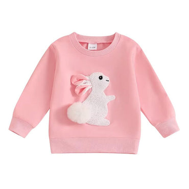 Embroidered Easter Bunny Toddler Sweatshirt Pink 9-12 M