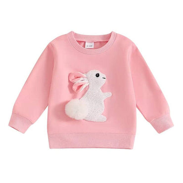 Embroidered Easter Bunny Toddler Sweatshirt Pink 9-12 M