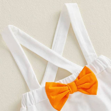 Short Sleeve Collar Carrot Easter Baby Set