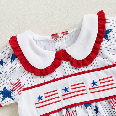 4th of July Collar Baby Romper