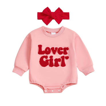Long Sleeve Lover Girl Baby Bodysuit Pink 0-3 M