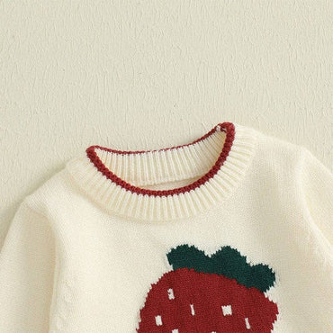 Strawberry Knit Toddler Sweater